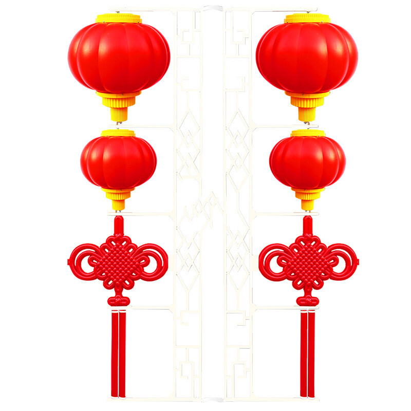 登顶户外发光太阳能LED中国结路灯挂件1.2米乡村电线杆亚克力磨砂灯笼 1.2m加厚中国结 红色 不